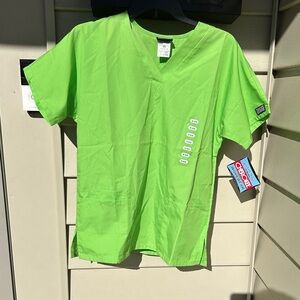 Cherokee Scrubs Bright Lime Green  V-Neck 2-pocket Size XXS
